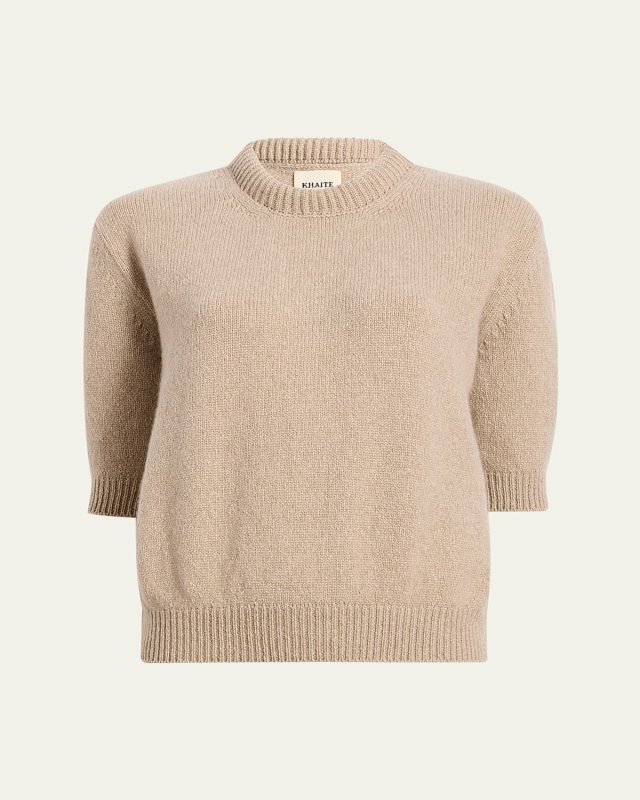 Davin Short-Sleeve Cashmere Sweater